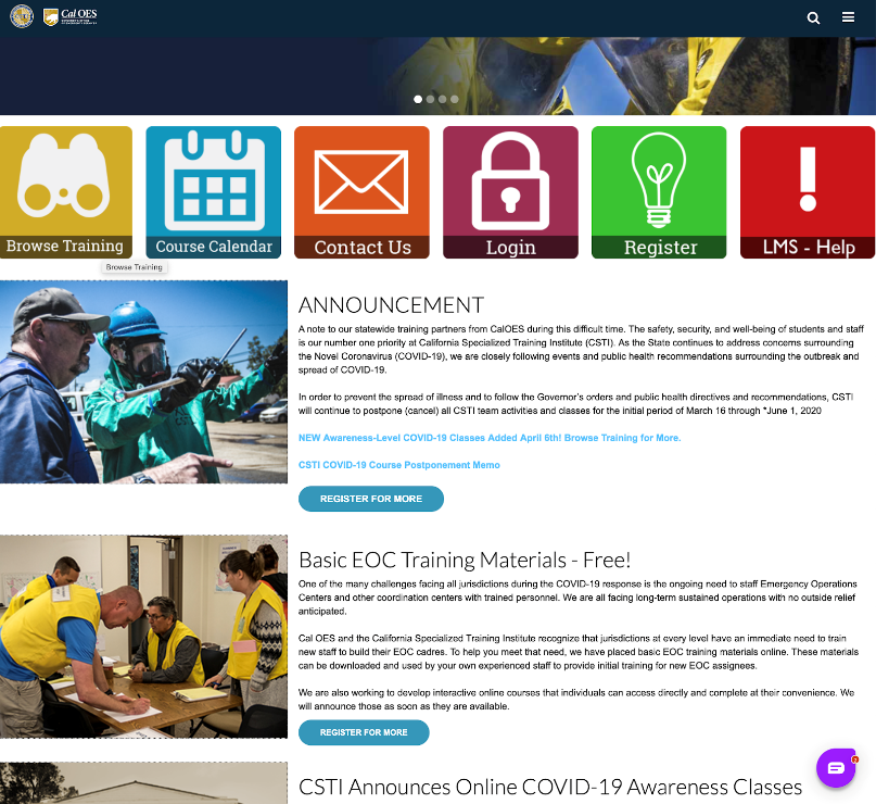 Cal OES and CSTI to offer free Emergency Operations Center training